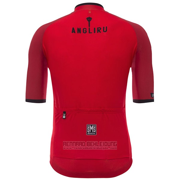 2017 Fahrradbekleidung Angliru Vuelta Espana Rot Trikot Kurzarm und Tragerhose